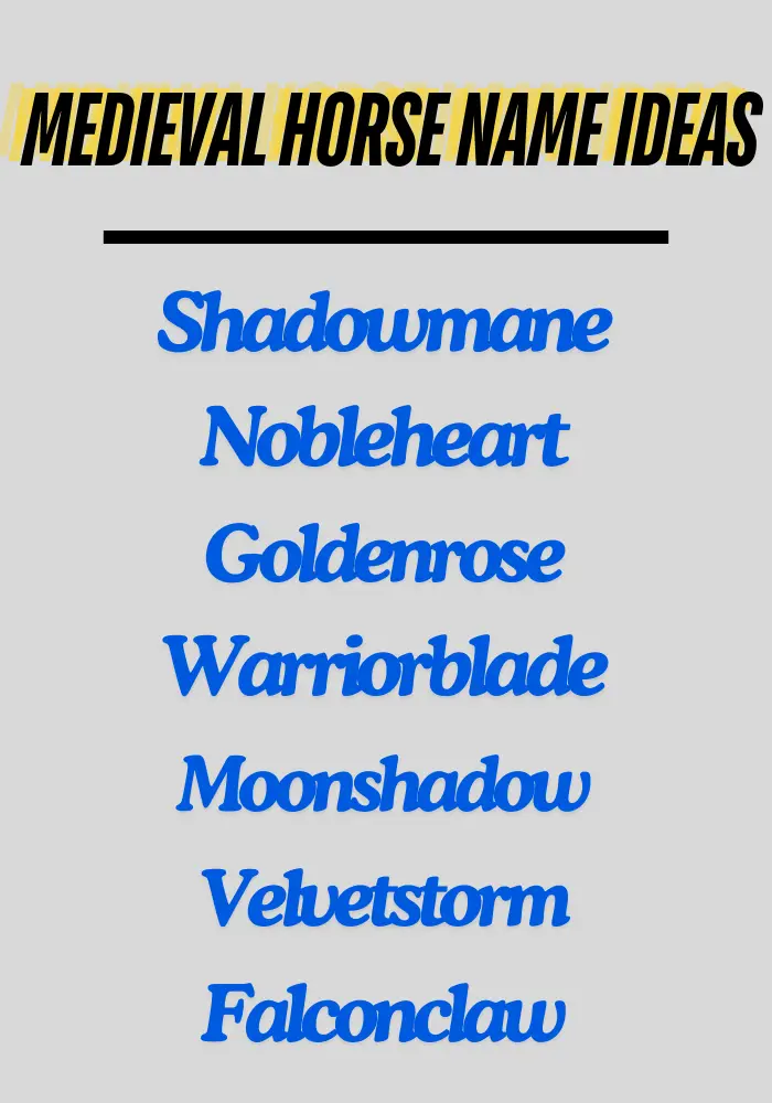 Medieval Horse Name Ideas With Meanings