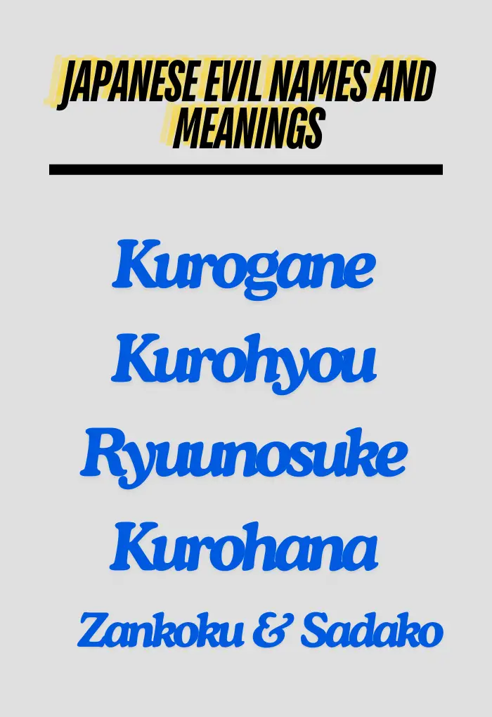 Japanese Evil Names and Meanings