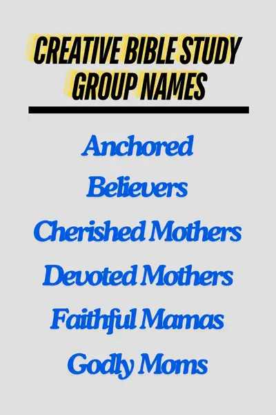 Creative Bible Study Group Names