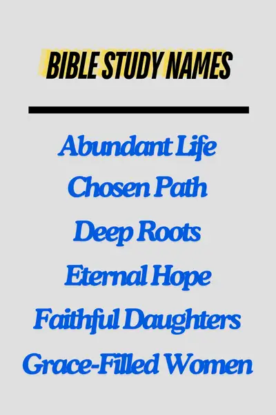 Bible Study Names