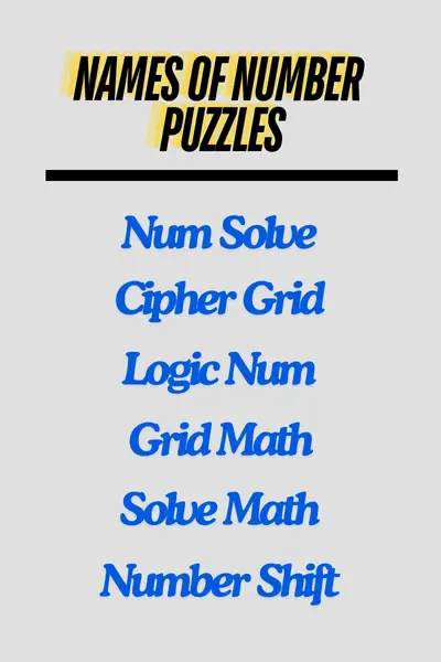 Names of number puzzles