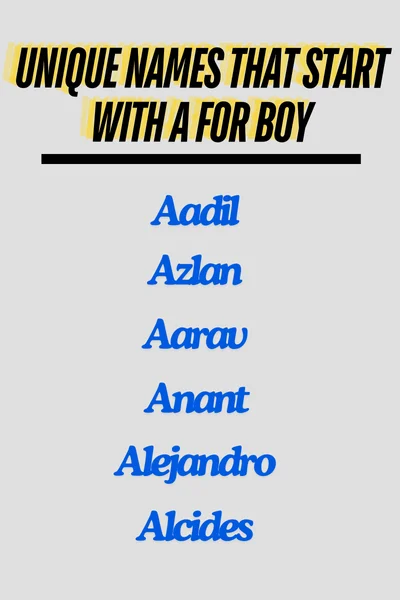 Unique Names That Start with A for Boy