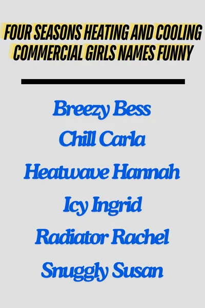 Four Seasons Heating and Cooling Commercial Girls Names Funny