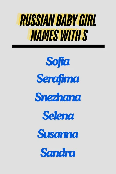 Russian baby girl names starting with S