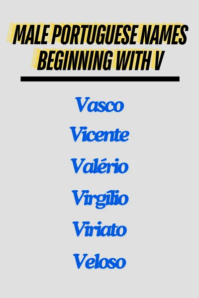 Male Portuguese names beginning with V