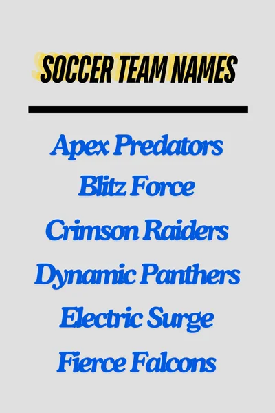 Soccer Team Names to Boost Your Squad's Spirit