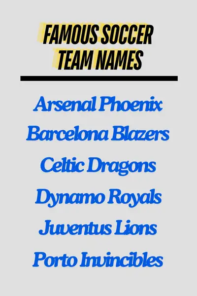 Famous Soccer team names