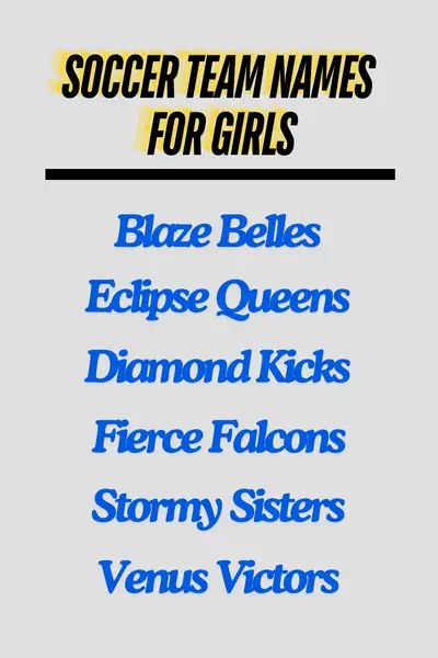 Soccer team names for girls