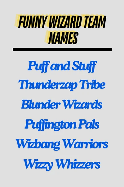 Funny wizard team names