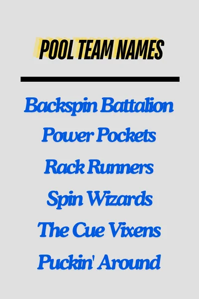 pool team names