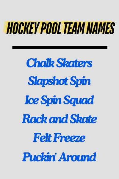 Hockey pool team names