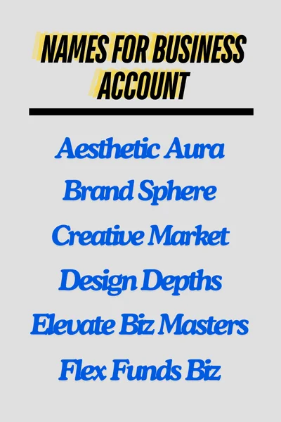 Names for business account