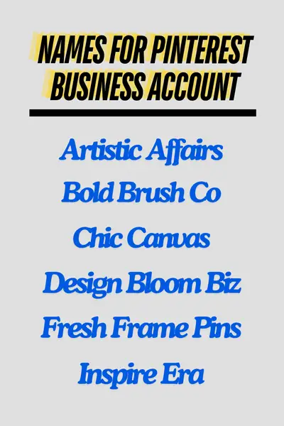 Names for Pinterest business account