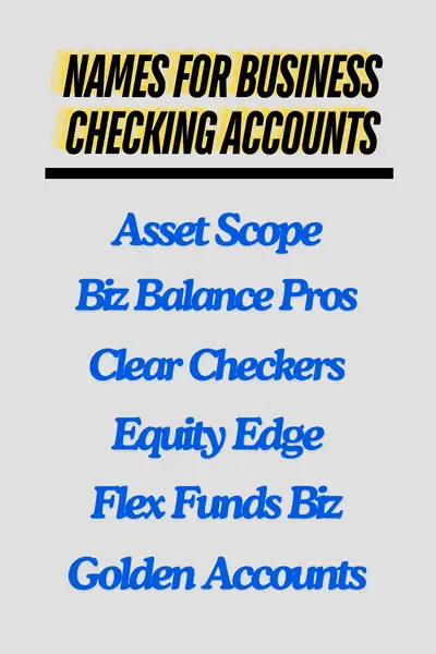 Names for business checking accounts