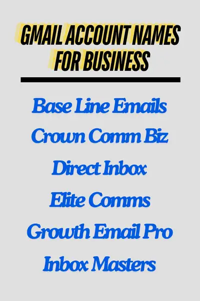 Gmail account names for business