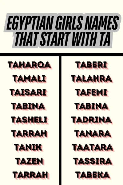 Egyptian Names That Start With TA