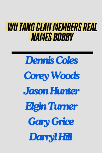 Wu Tang Clan Members Real Names