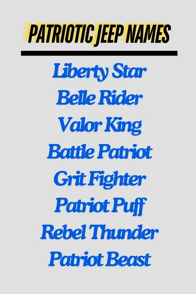 Patriotic Jeep Names