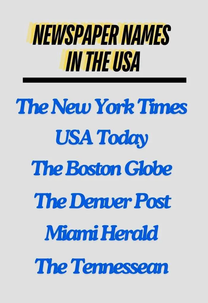 Newspaper Names in the USA