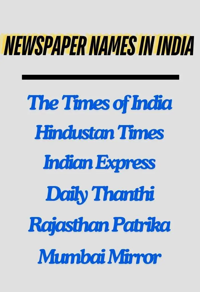 Newspaper Names in India