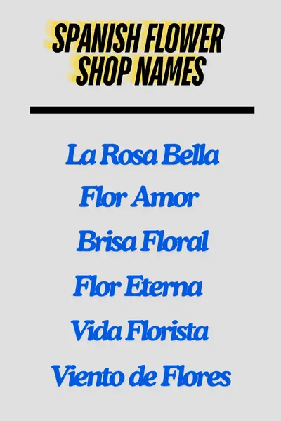 Spanish flower shop names