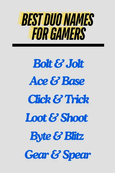 Best Duo names for gamers