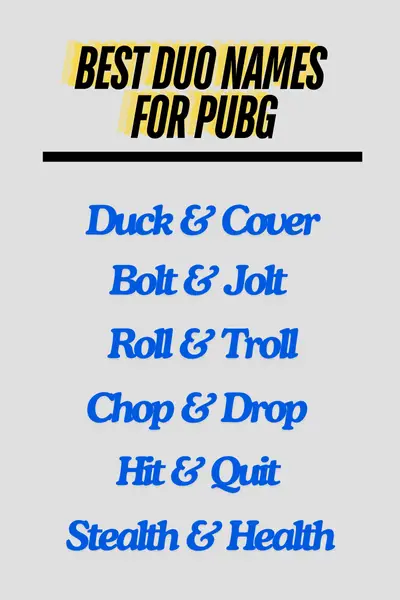 Best Duo names for PUBG