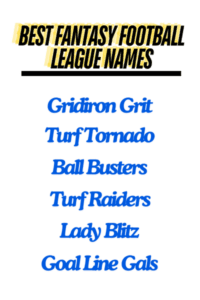 Best Fantasy Football League Names