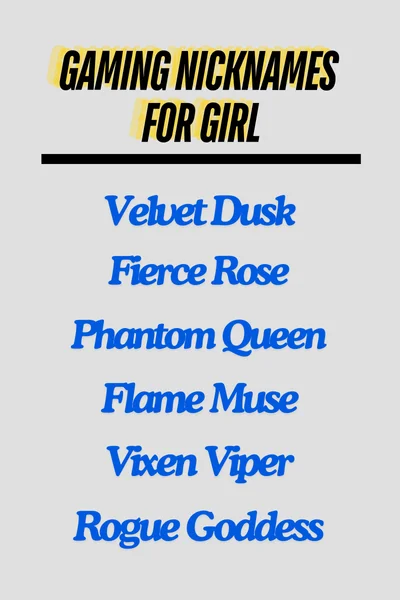 Gaming Nicknames for Girl