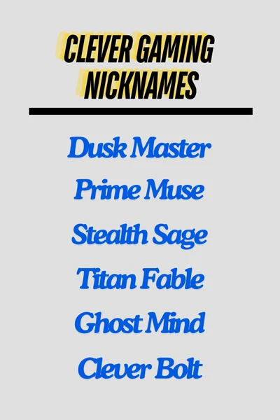 Clever Gaming Nicknames