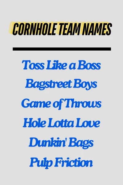 Cornhole Team Names