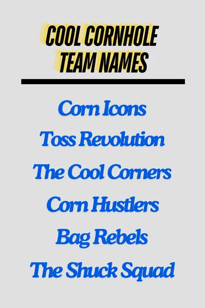 Cool Cornhole Team Names