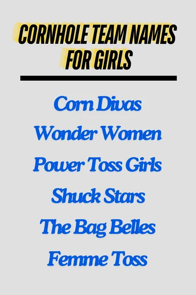 Cornhole Team Names for Girls 