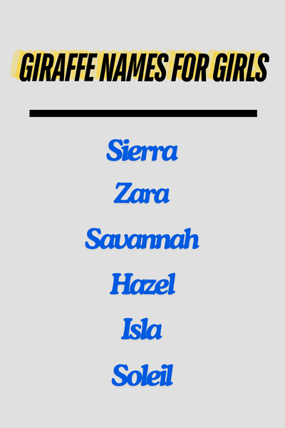 Giraffe Names for Girls