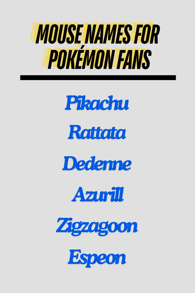 Mouse Names for Pokémon Fans