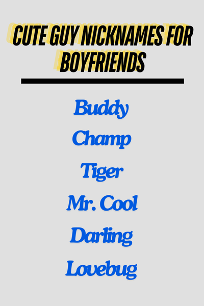 Cute Guy Nicknames for Boyfriends