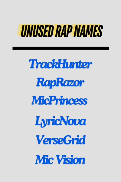 Unused Rap Names