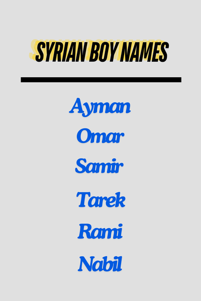 Syrian Boy Names