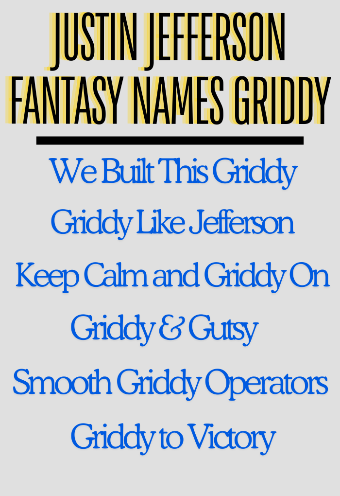 Justin Jefferson Fantasy Names Griddy