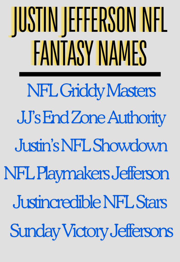 Justin Jefferson NFL Fantasy Names